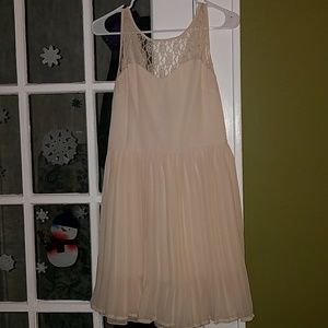 Lace top pleated dress